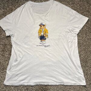 White Polo Bear Graphic T-Shirt